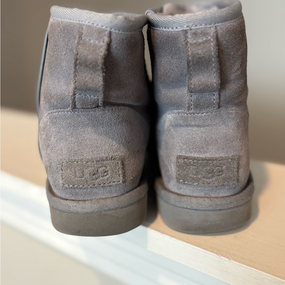 UGG Womens Classic Mini Side Logo II Boots - Lighthouse Grey Size 7 - Picture 6 of 9